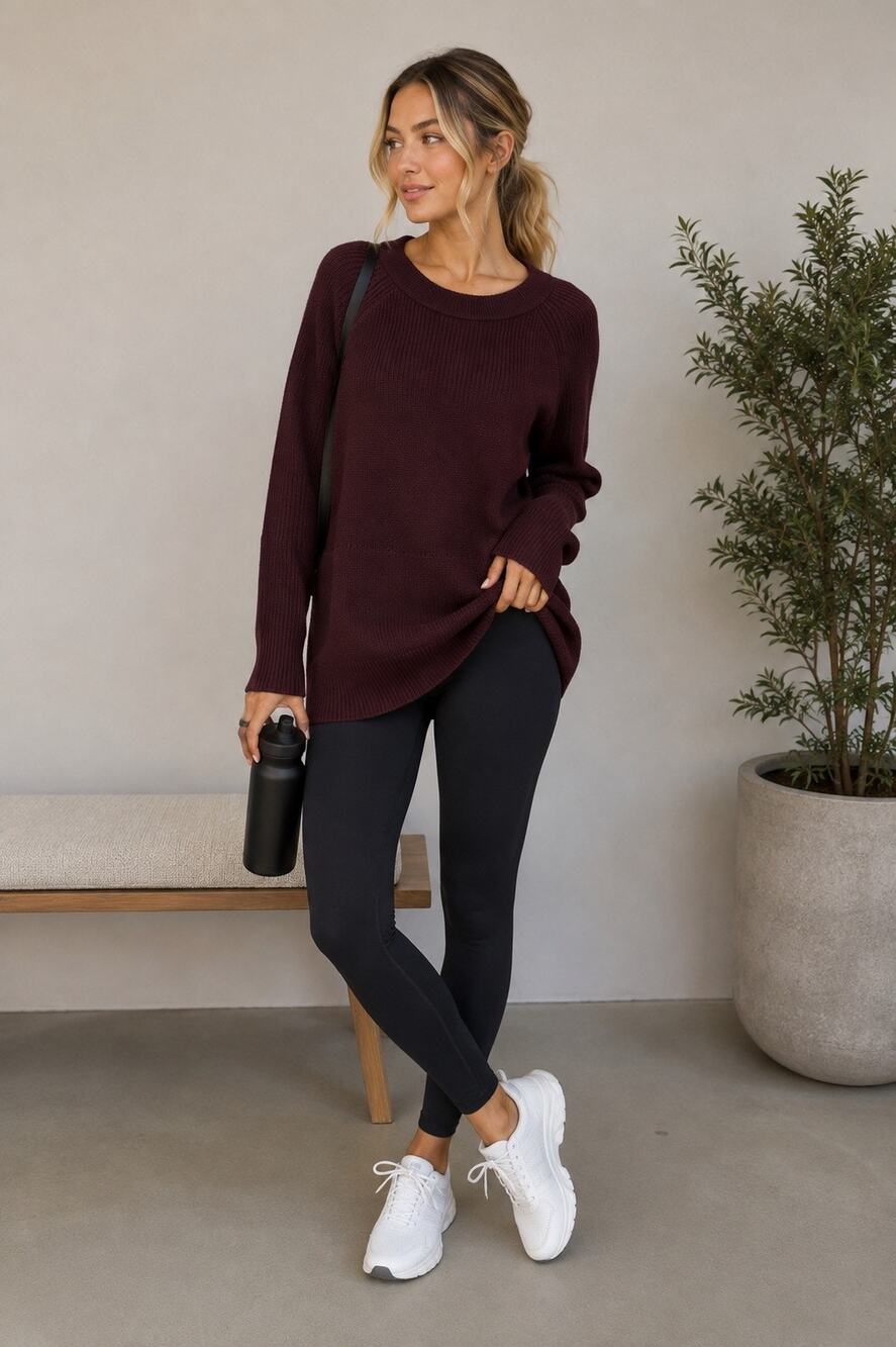 Lululemon Burgundy 100% Merino Wool Pullover Knit Sweater Size 6 Small